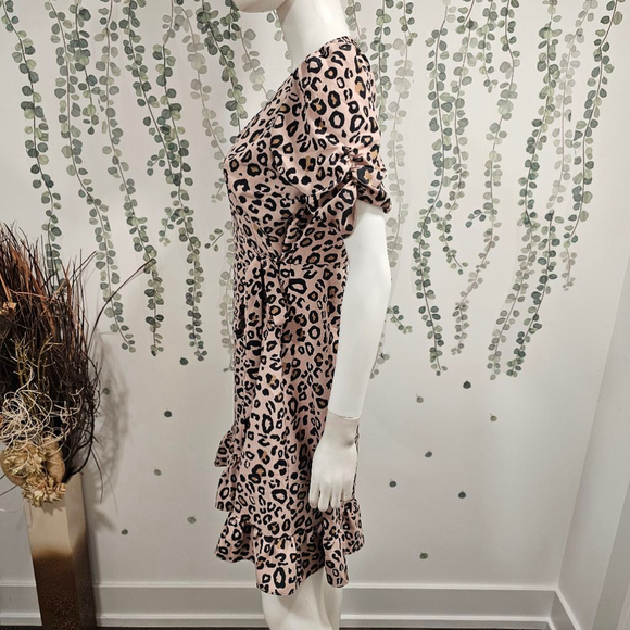 NWT - SANCTUARY Women's 'ANIMAL-PRINT' Multi MINI WRAP DRESS - S - Picture 5 of 12